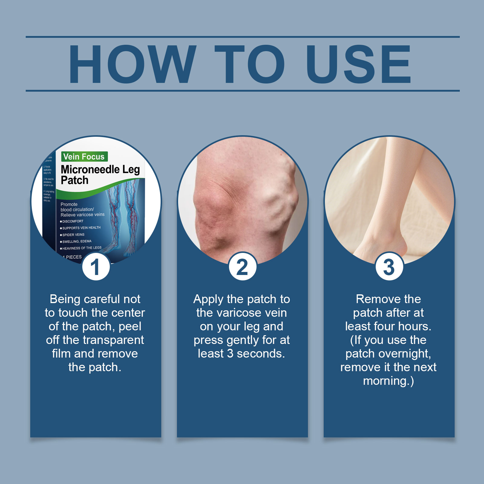 Leg Care Patch Mild Gentle Application Skin Friendly Material Leg Care Improvement Daily Movement Comfort Experience