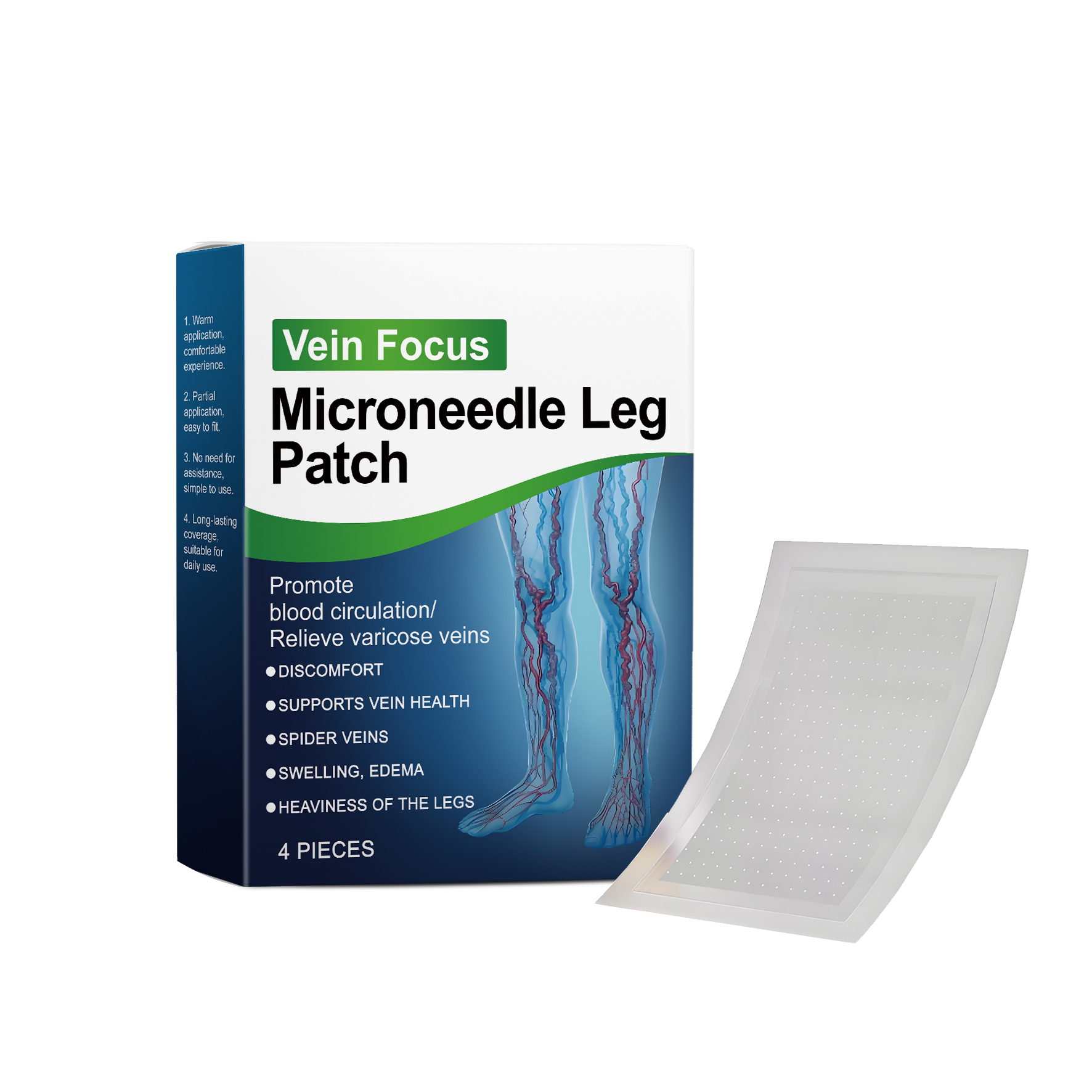 Leg Care Patch Mild Gentle Application Skin Friendly Material Leg Care Improvement Daily Movement Comfort Experience
