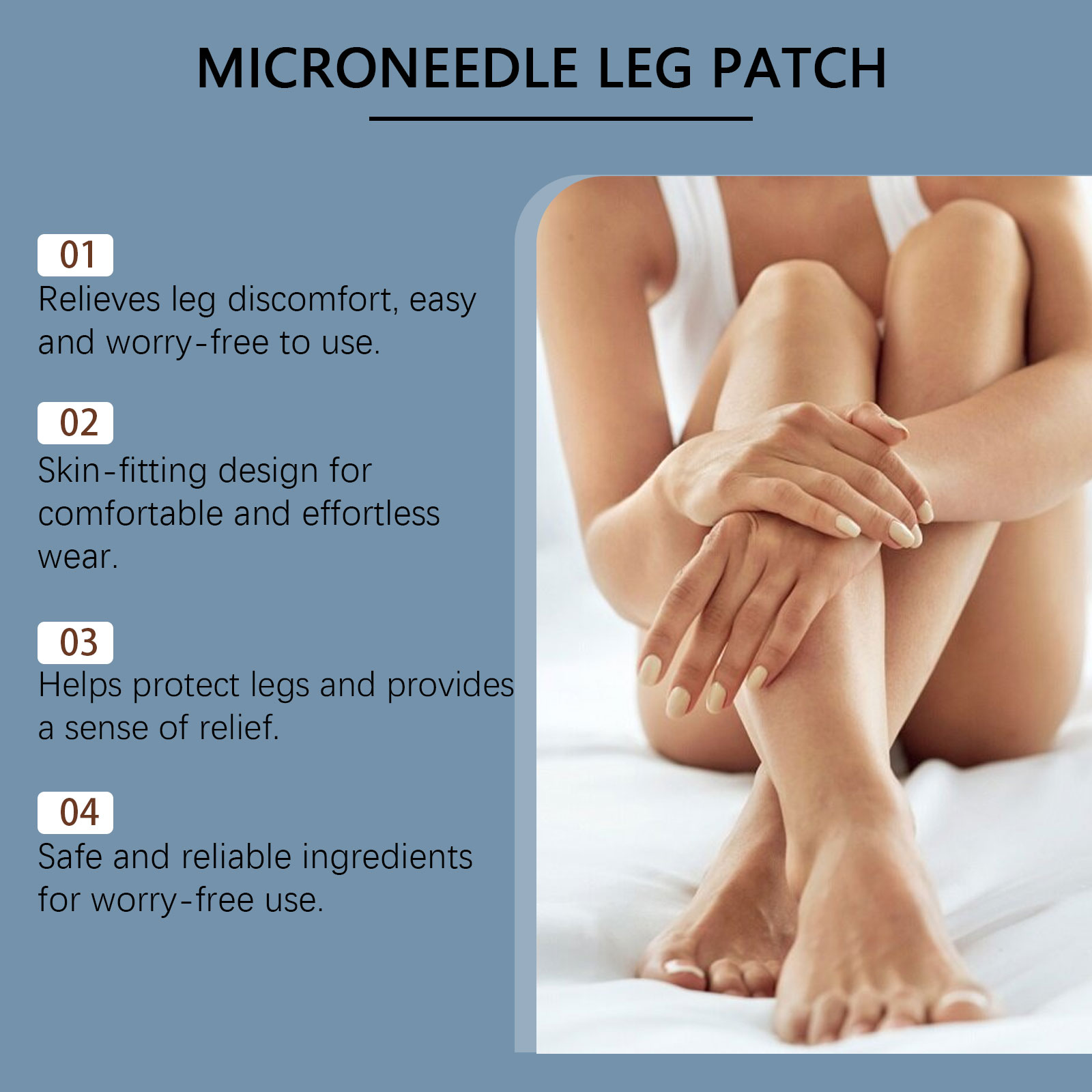Leg Care Patch Mild Gentle Application Skin Friendly Material Leg Care Improvement Daily Movement Comfort Experience