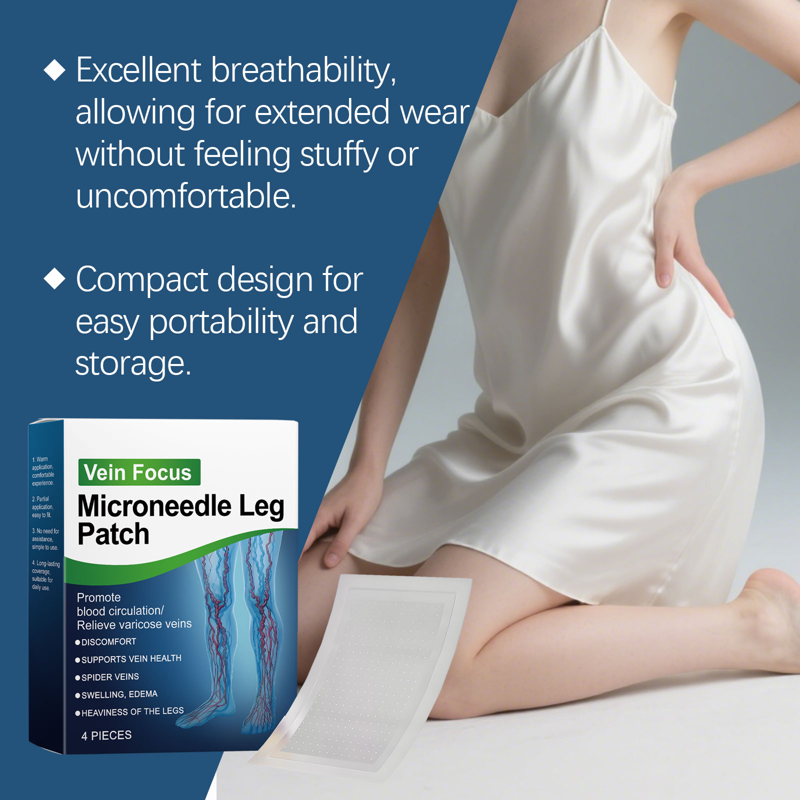 Leg Care Patch Mild Gentle Application Skin Friendly Material Leg Care Improvement Daily Movement Comfort Experience