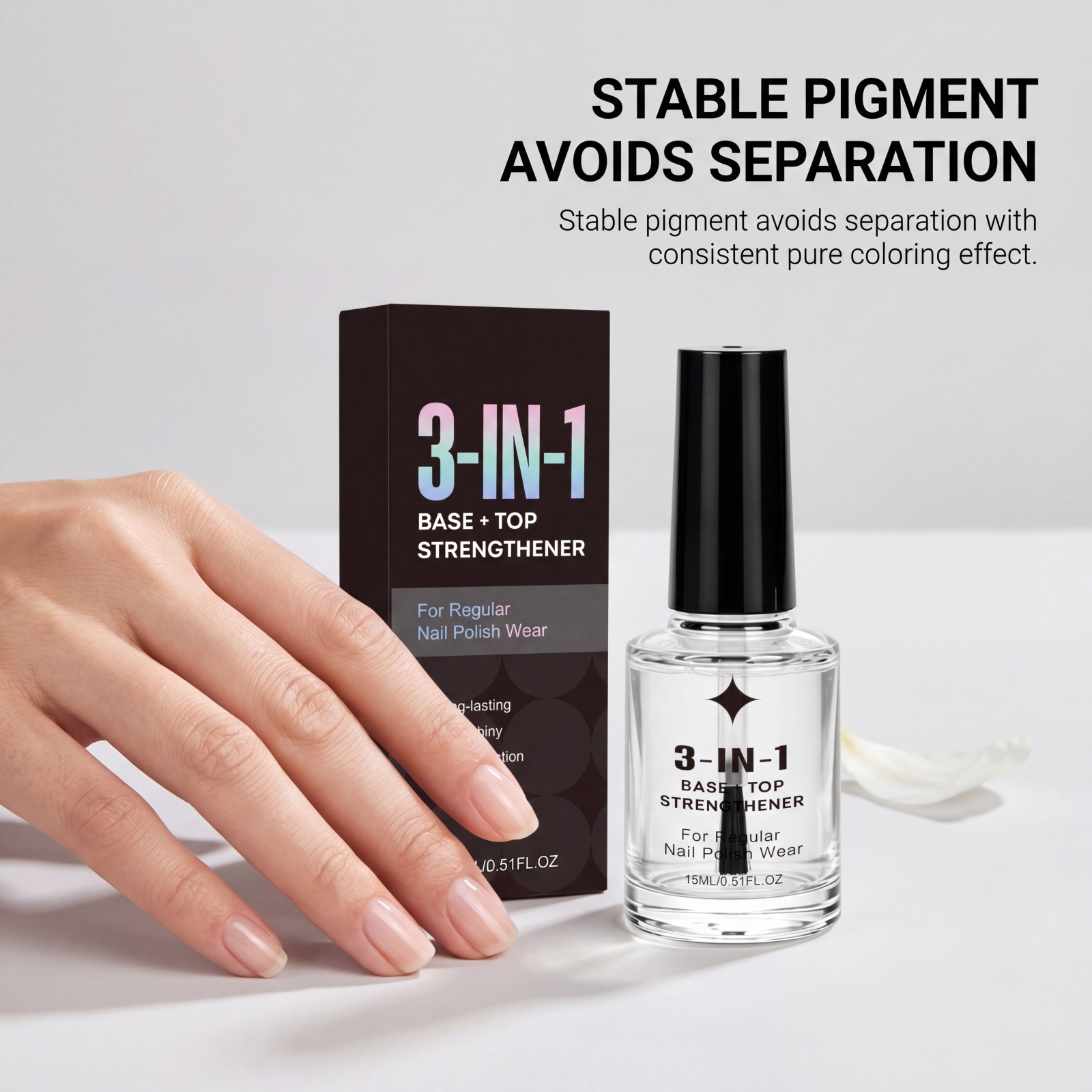 Nail Polish Oil Based Coating Bright Natural Ice Transparent Quick Dry Non Peel For Nail Surface