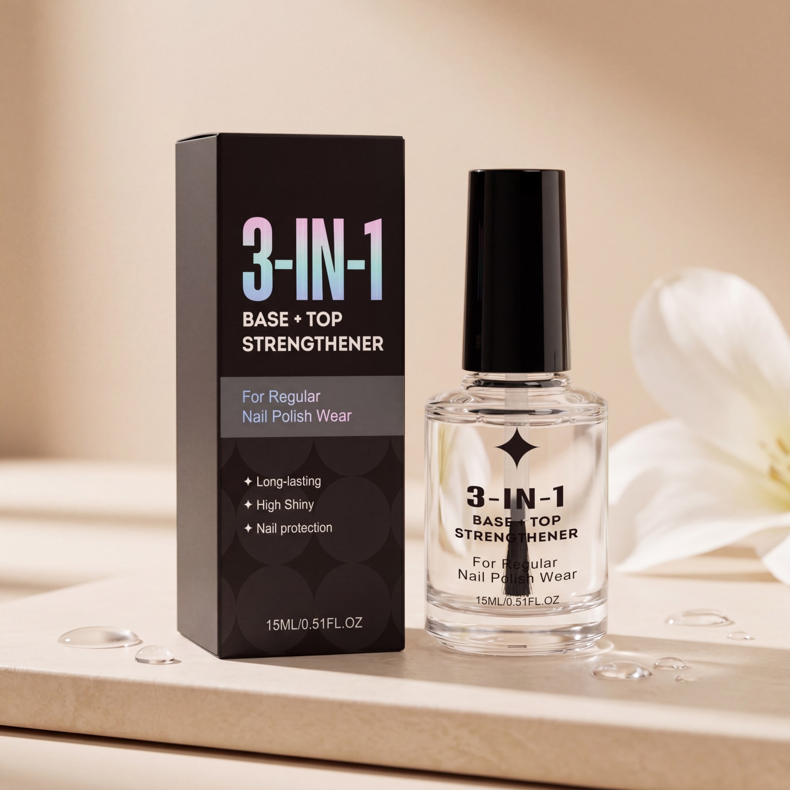 Nail Polish Oil Based Coating Bright Natural Ice Transparent Quick Dry Non Peel For Nail Surface