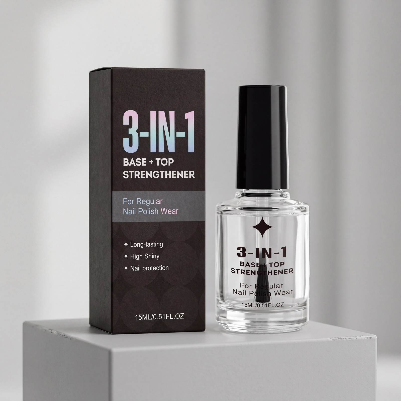 Nail Polish Oil Based Coating Bright Natural Ice Transparent Quick Dry Non Peel For Nail Surface