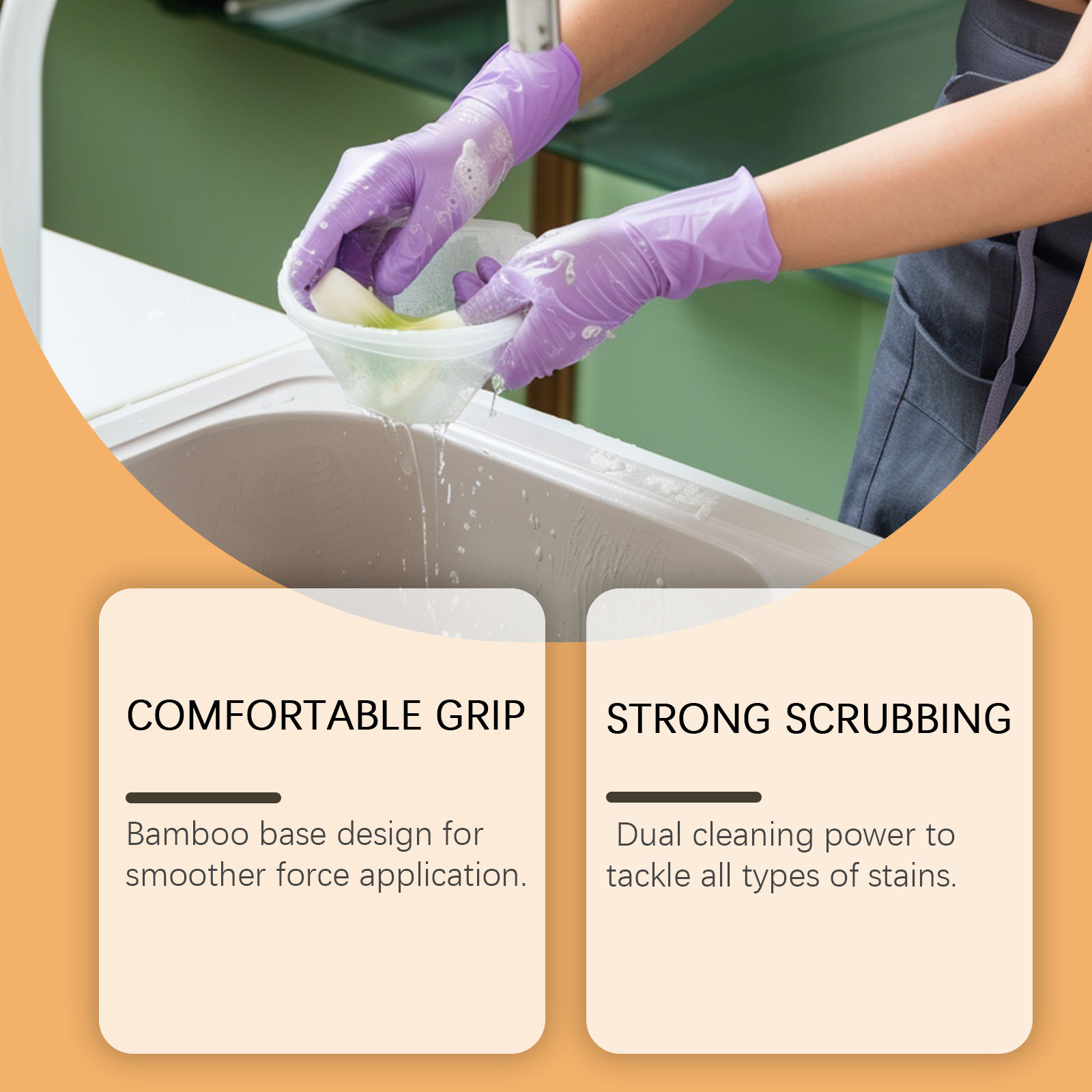 Bamboo Vegetable Cleaning Brush Soft Bristles Remove Vegetable Residues Stains Dirt Impurities