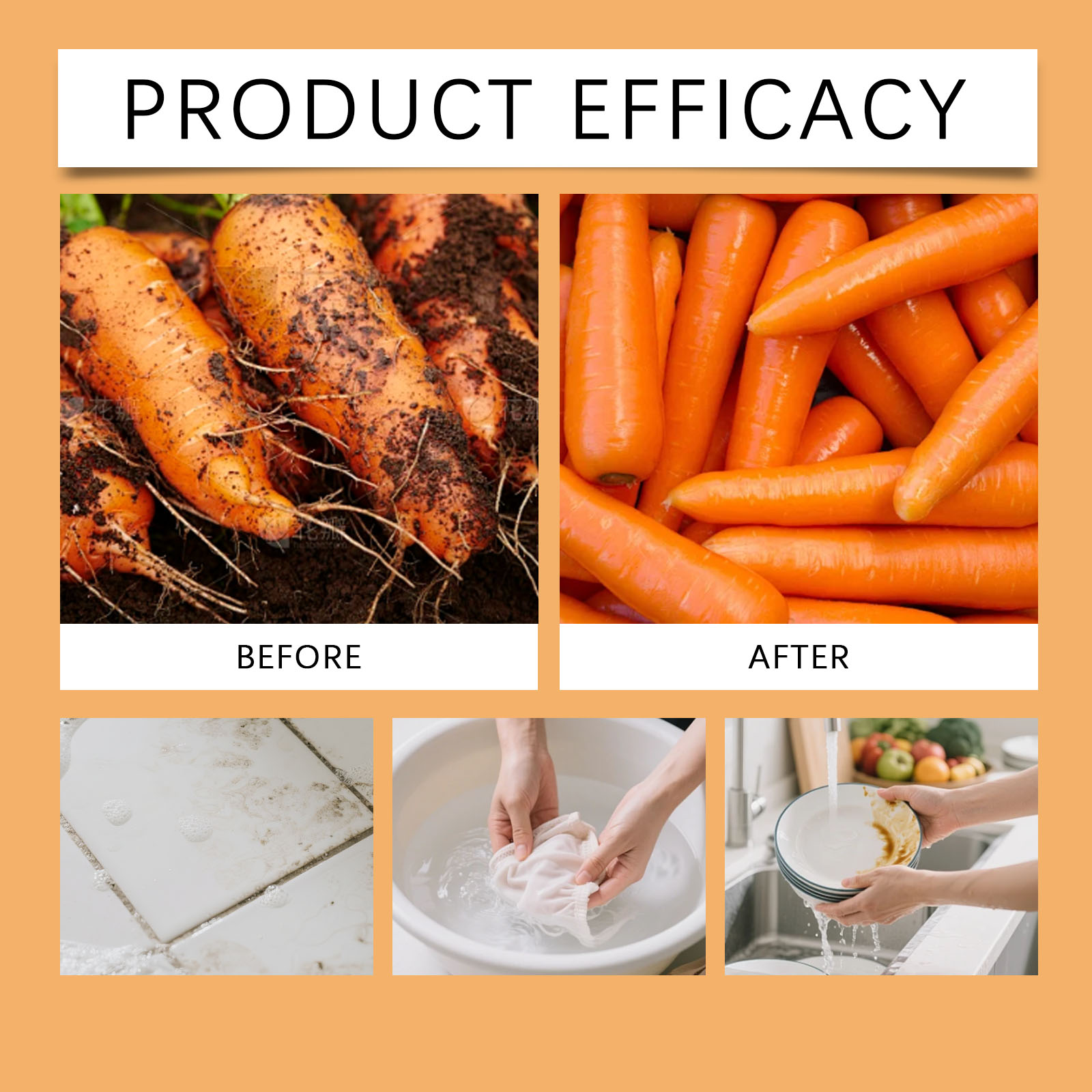 Bamboo Vegetable Cleaning Brush Soft Bristles Remove Vegetable Residues Stains Dirt Impurities