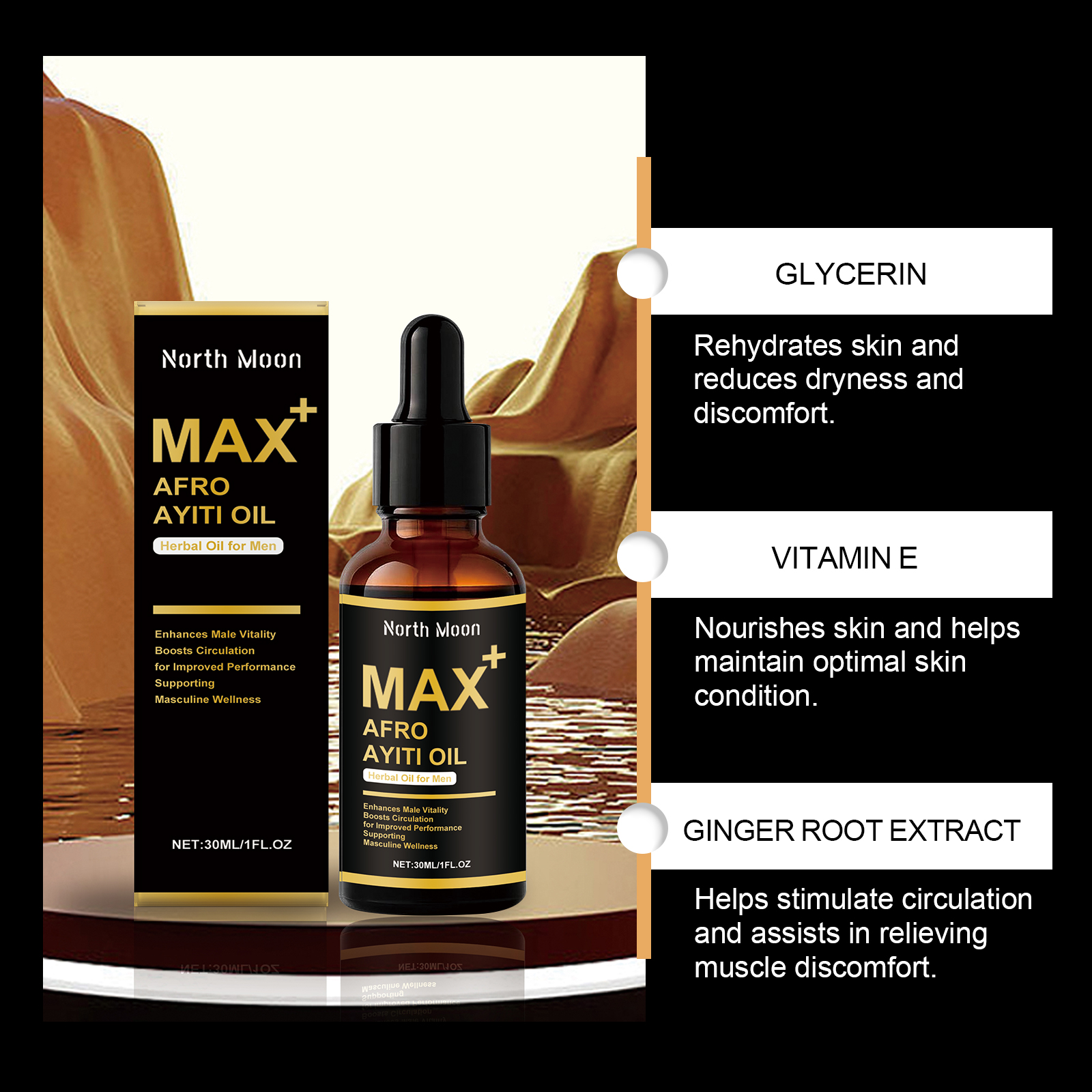 Male Body Massage Oil Nourish Mens Body Boost Vitality Daily Care