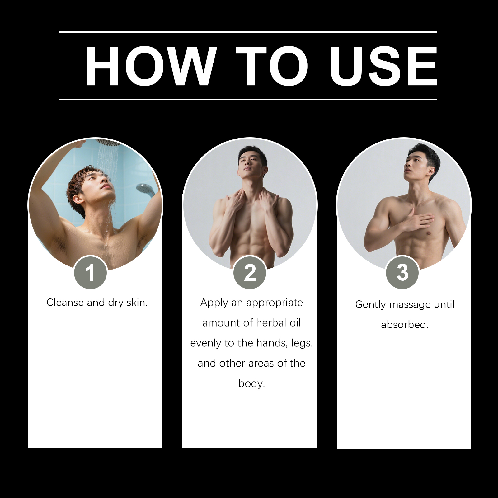 Male Body Massage Oil Nourish Mens Body Boost Vitality Daily Care