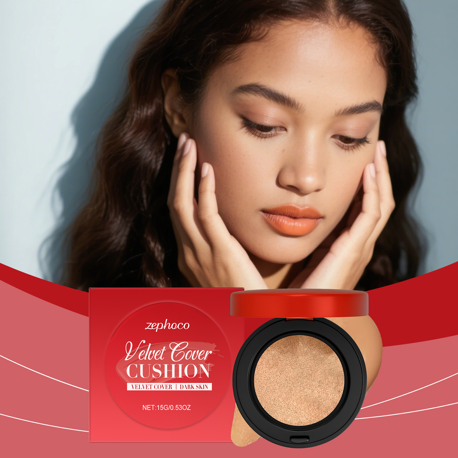 (Ivory White) Moisturizing Concealer Cushion With Fine Texture Creates Hydrated Light Sheer Makeup Look For Daily Facial Beauty Care