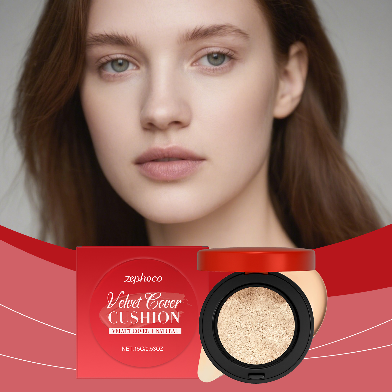 (Ivory White) Moisturizing Concealer Cushion With Fine Texture Creates Hydrated Light Sheer Makeup Look For Daily Facial Beauty Care