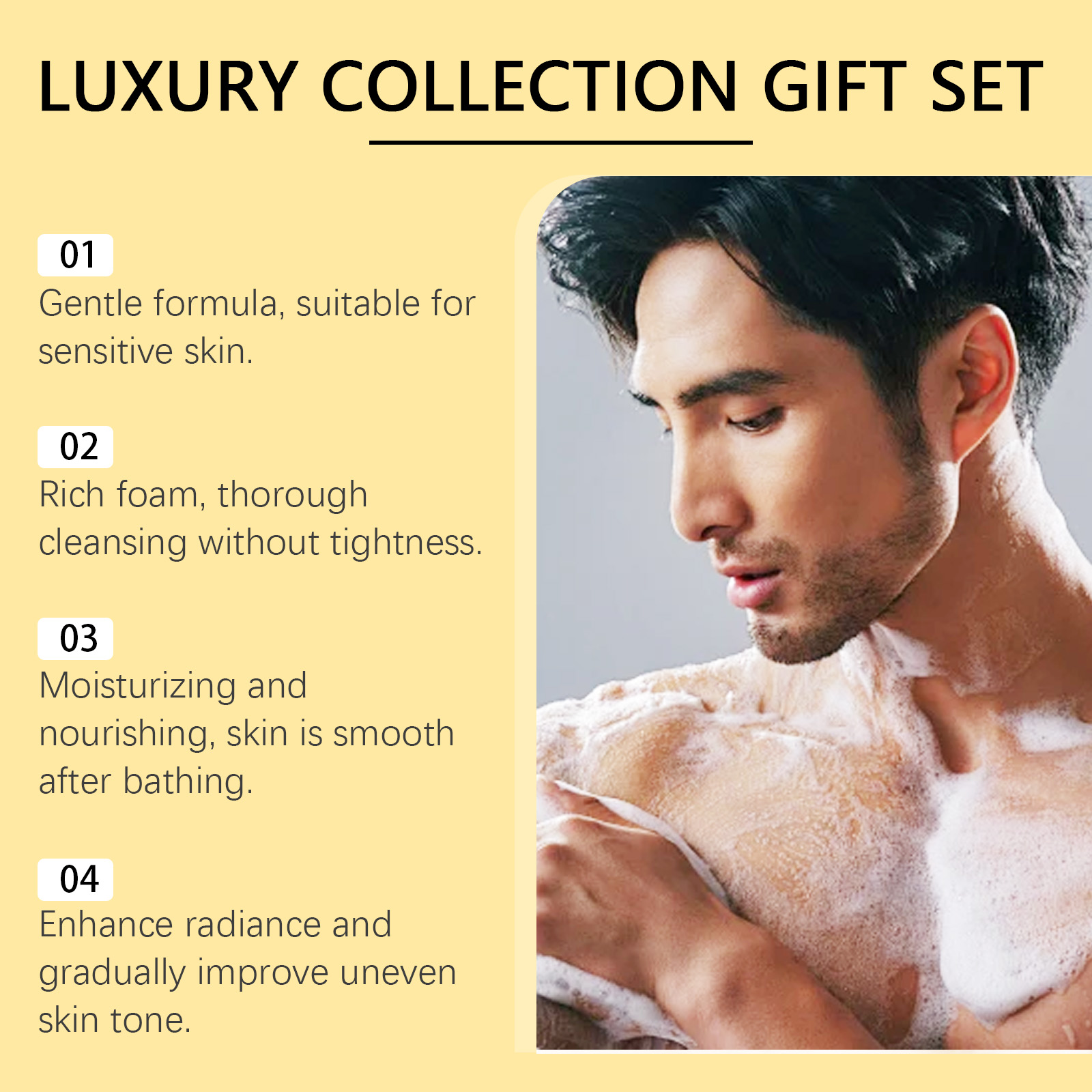 Men Fragrance Gift Set Cleansing Moisturizing Long Lasting Fresh Charming Fragrance Skincare Kit