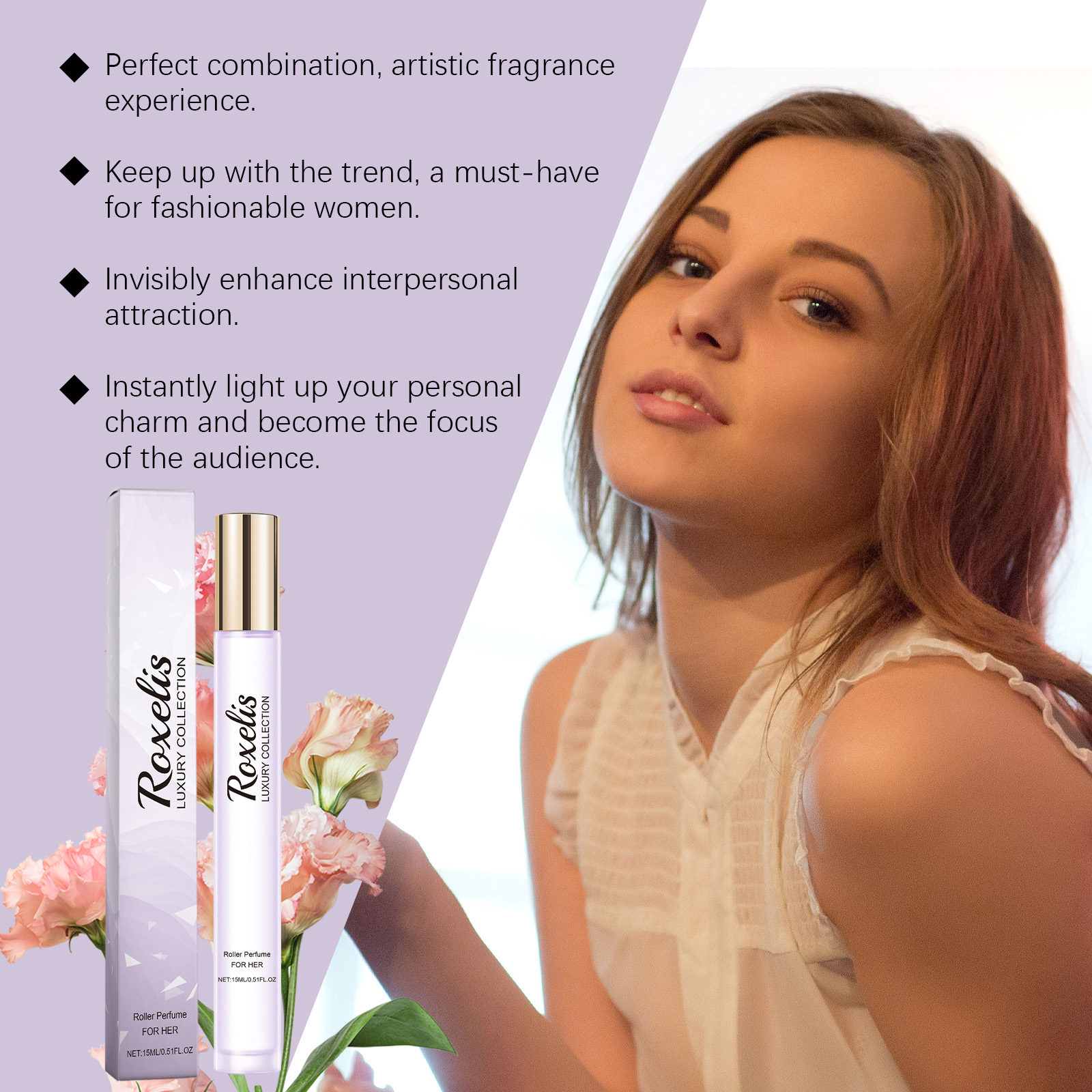 Women Roll On Perfume Natural Fresh Long Lasting Carnation Daily Light Unique Portable Fragrance