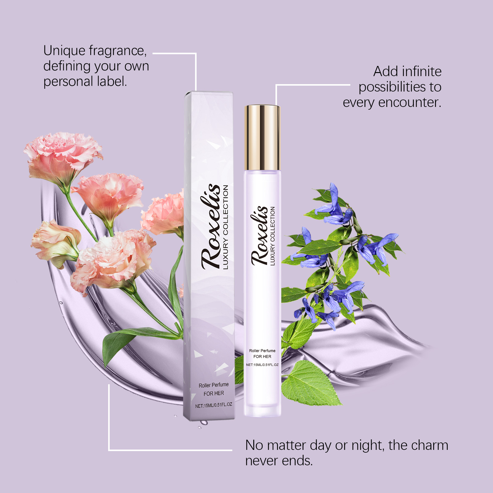 Women Roll On Perfume Natural Fresh Long Lasting Carnation Daily Light Unique Portable Fragrance