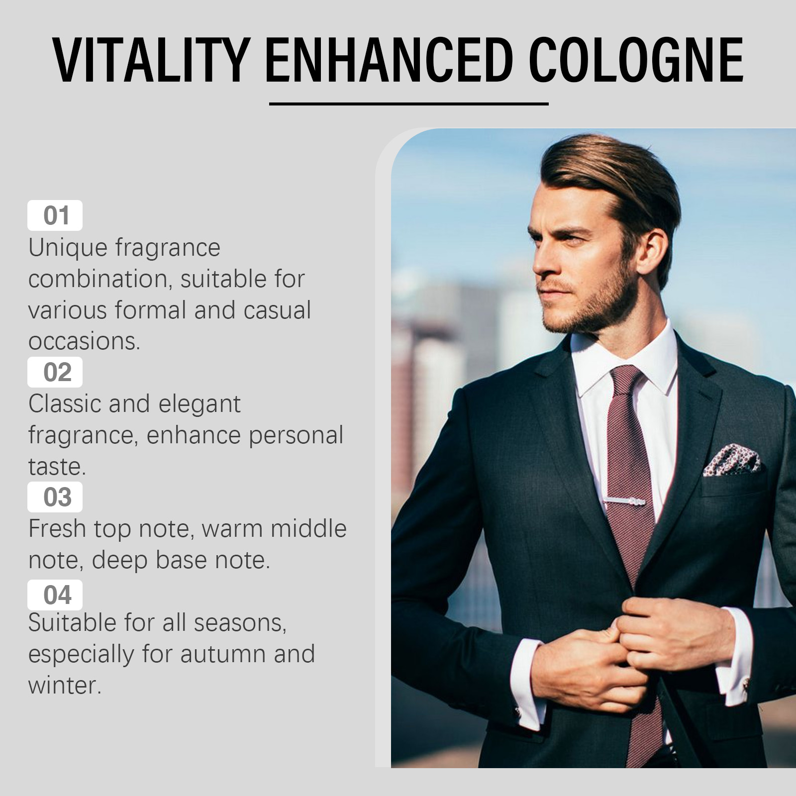 Charming Male Cologne Perfume Daily Release Unique Fresh Fragrance Long Lasting Scent