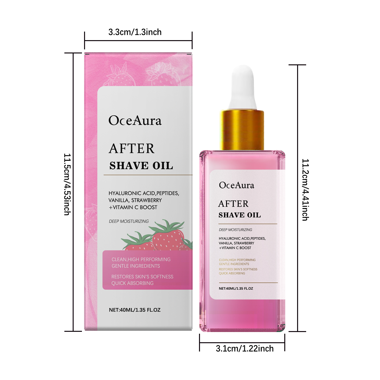 Strawberry After Shave Oil Soothing Moisturizing For Post Hair Removal Skin Comfort Daily Nourishing Care