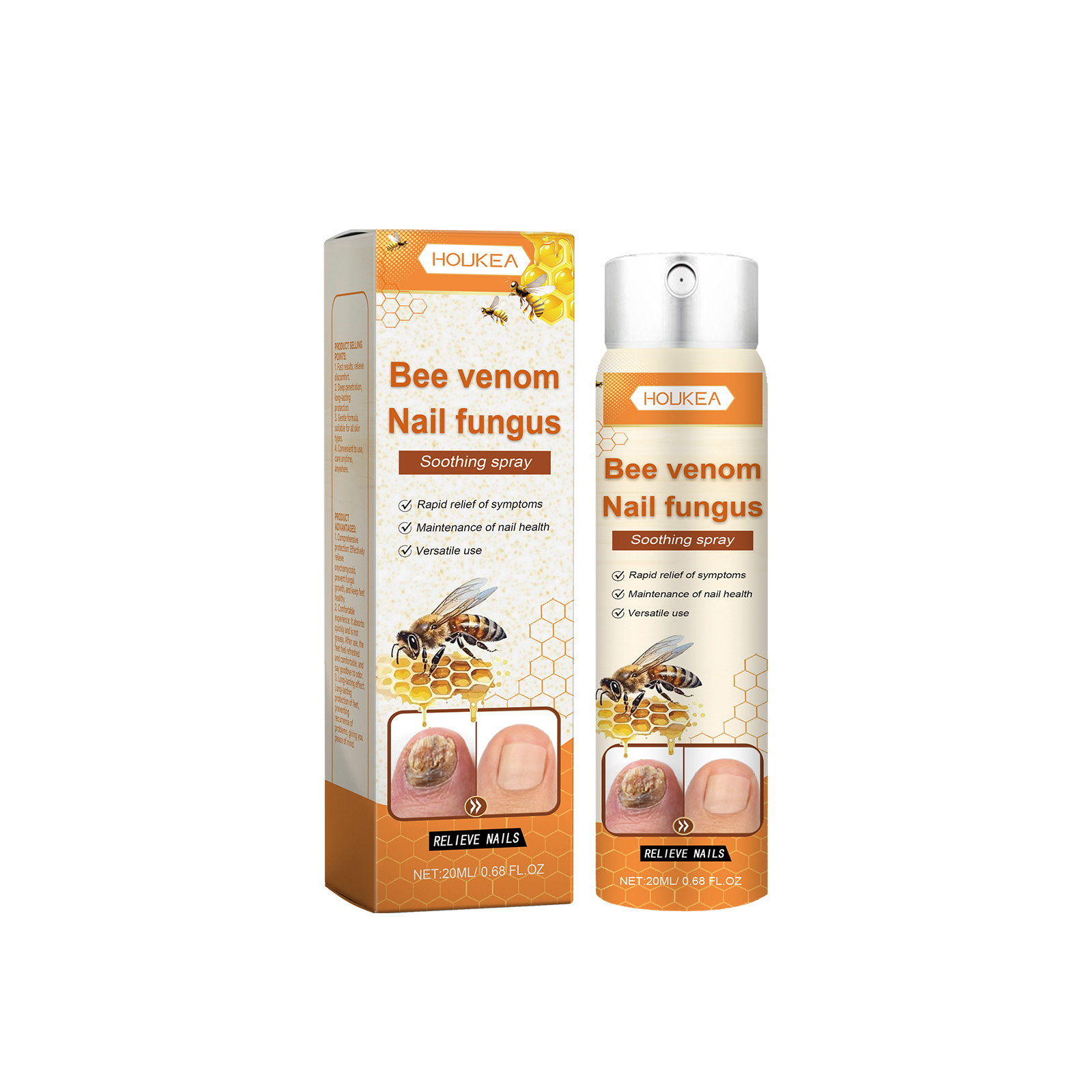 Bee Venom Nail Care Spray Anti Fungal Cleansing Moisturizing For Toenail Health And Brightening Daily Foot Treatment