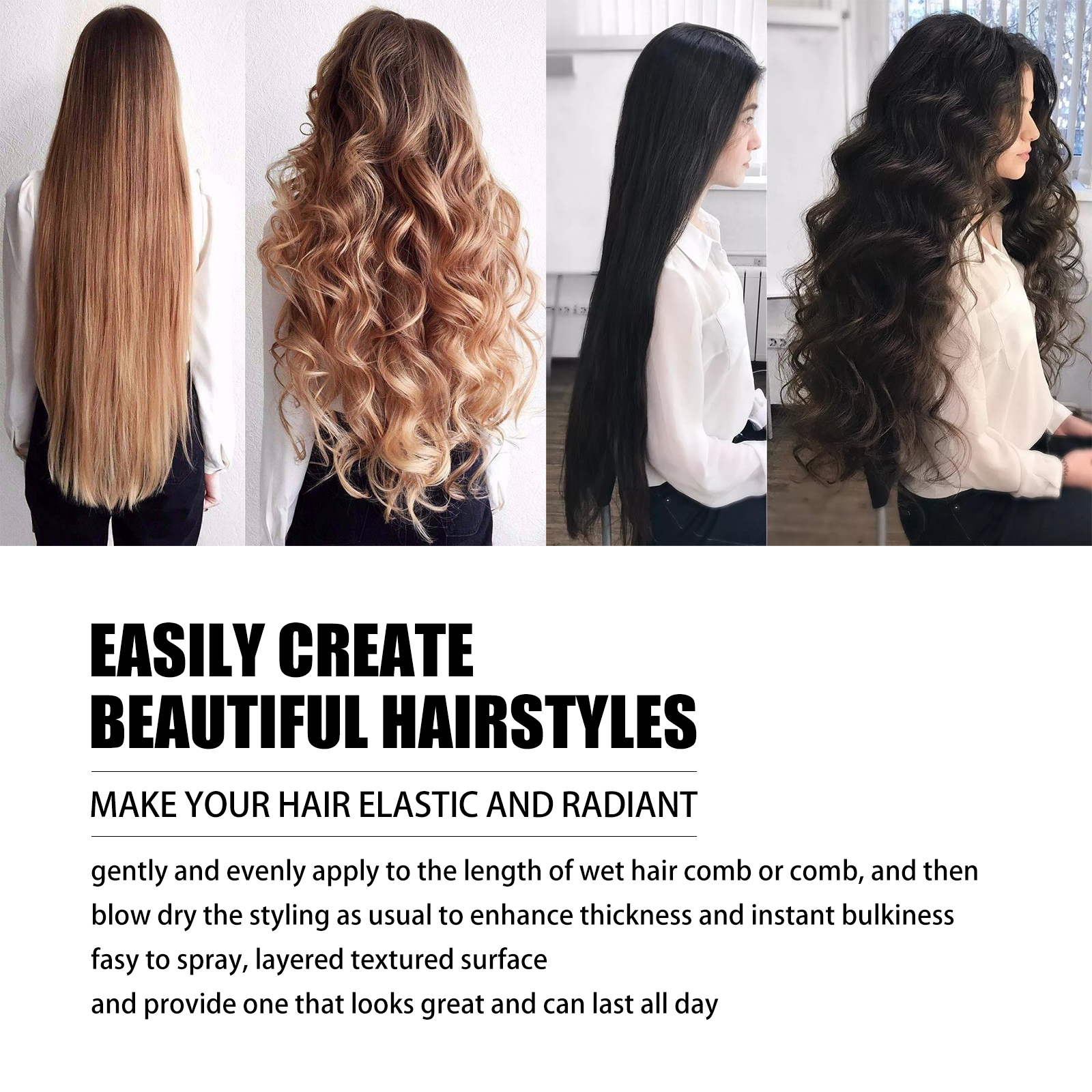 Hair Styling Spray Long Lasting Hold Volumizing Moisturizing Fresh Scent For Daily Hair Styling 30ml