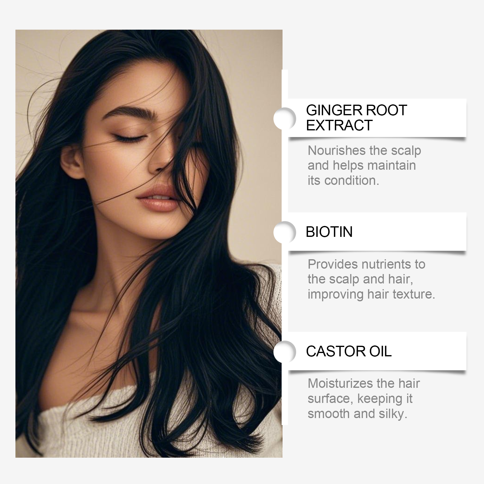 Hair Nourishing Moisturizing Spray Biotin Caffeine For Scalp Care And Daily Hair Treatment 100ml