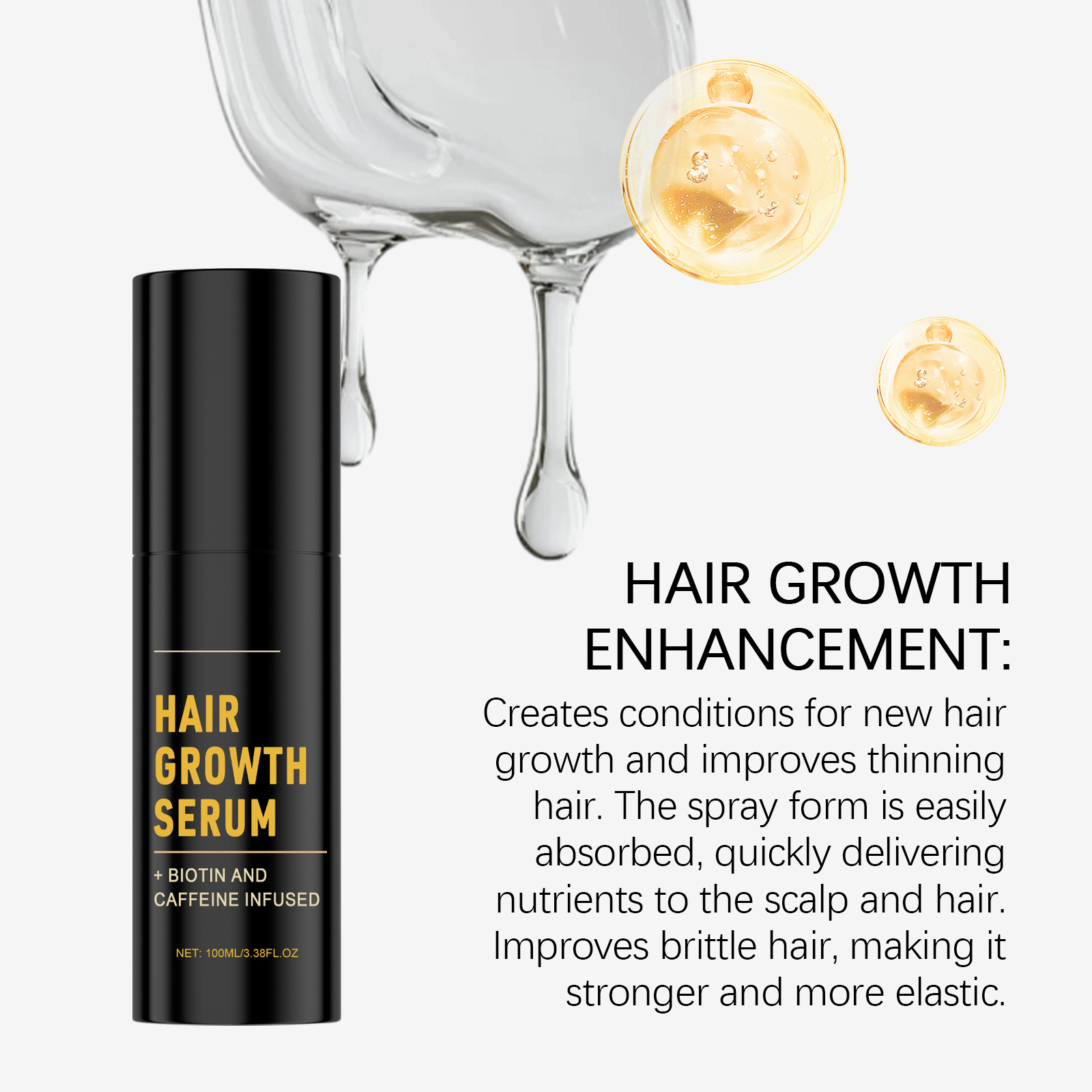 Hair Nourishing Moisturizing Spray Biotin Caffeine For Scalp Care And Daily Hair Treatment 100ml