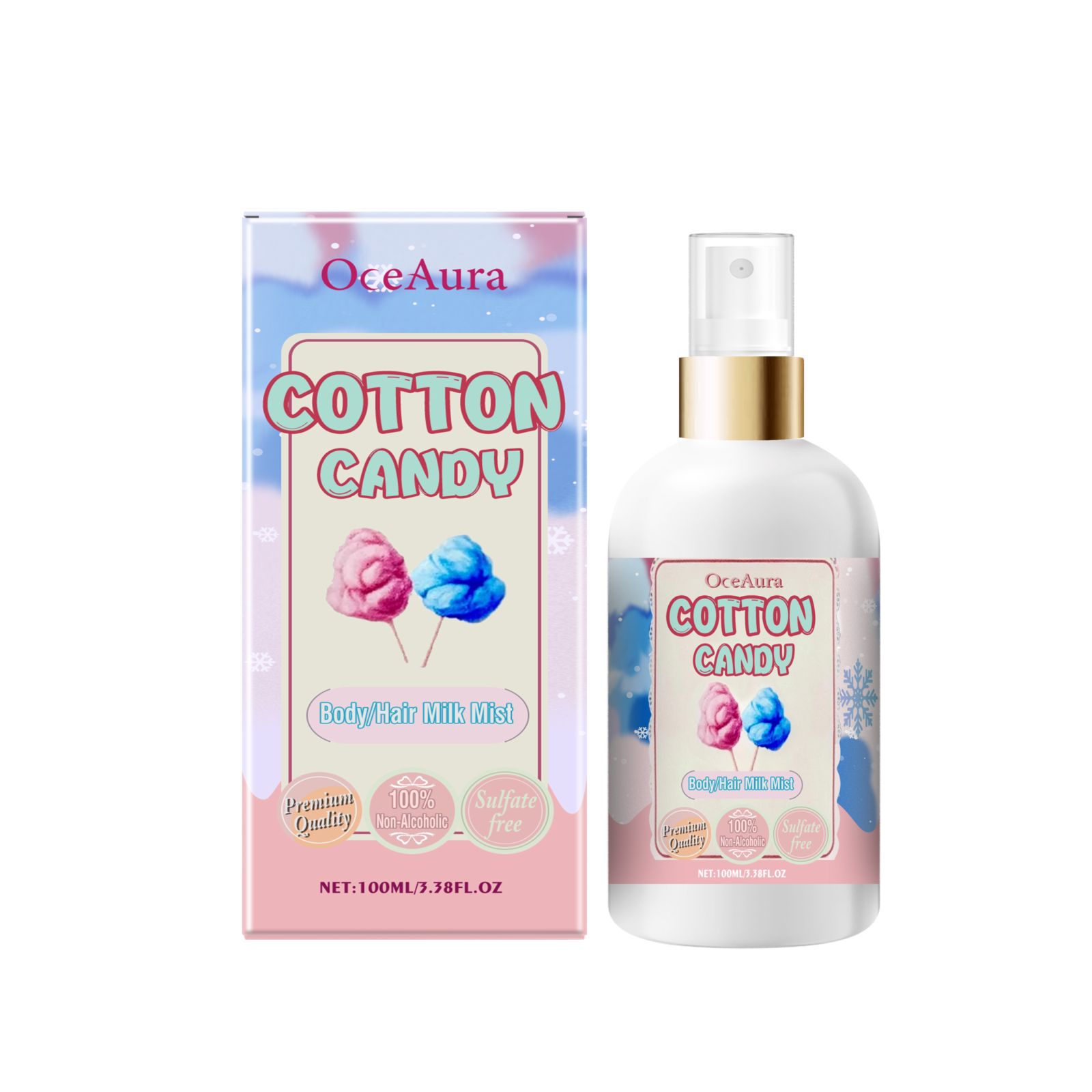 Body Moisturizing Spray Marshmallow Scent Hydrating For Skin And Hair Daily Care 100ml