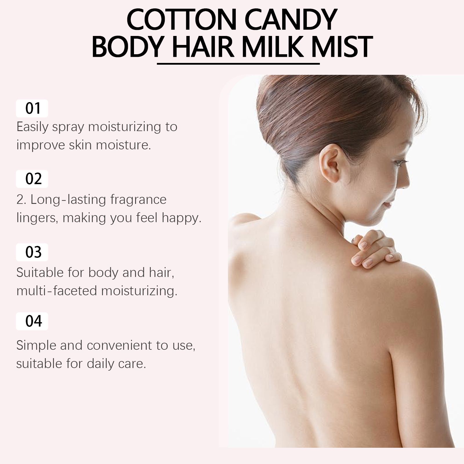 Body Moisturizing Spray Marshmallow Scent Hydrating For Skin And Hair Daily Care 100ml