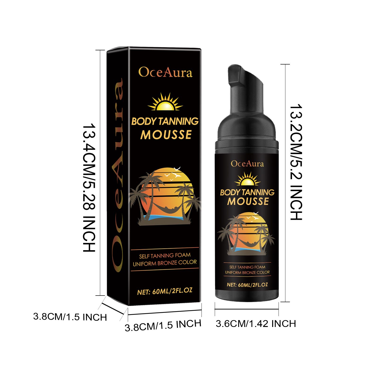 Tanning Mousse For Summer Beach Bronzed Glow Hydrating And Natural Looking Skin 60ml