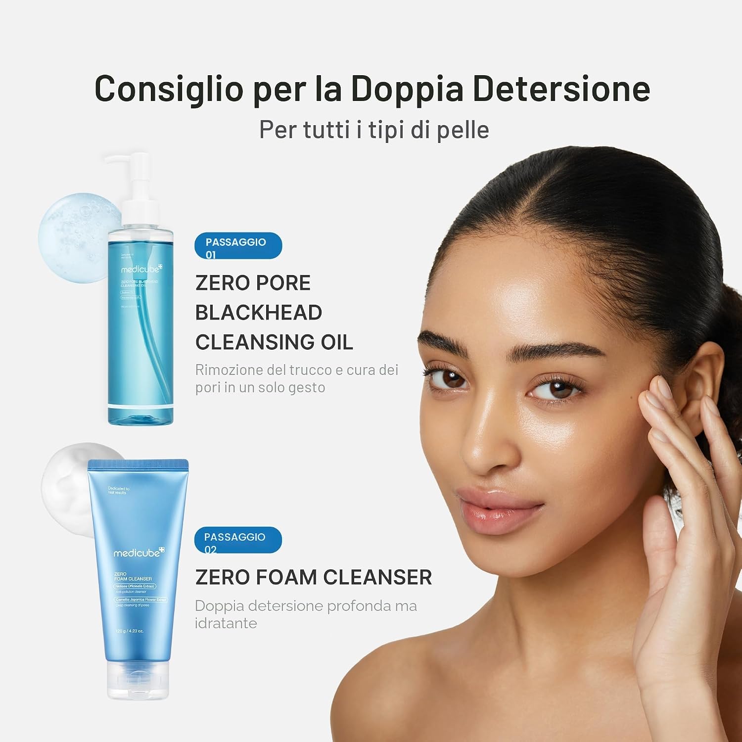 medicube Zero Pore Care Trio Zero Foam Cleanser Zero Pore Blackhead Cleansing Oil and Zero Pore Pads
