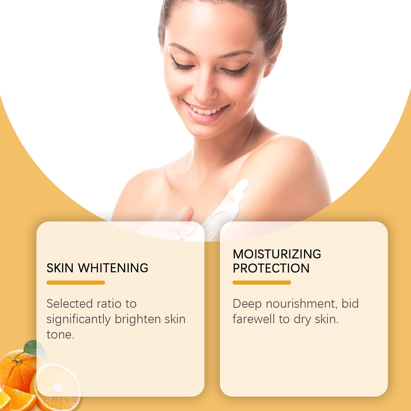 This orange body care gift set includes a body wash, body lotion, and perfume spray, formulated with orange fruit extract and moisturizing ingredients to help c