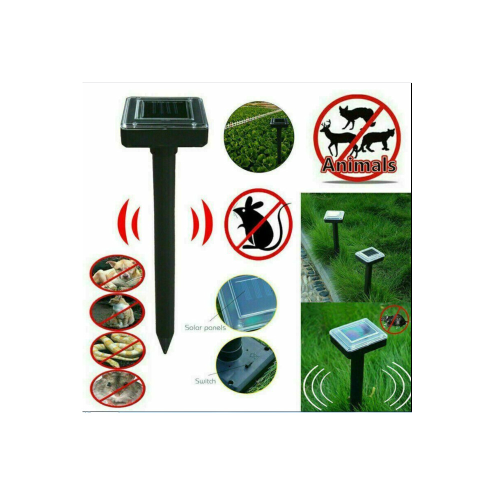 2X Solar Power Ultrasonic Pest Animal Repeller Pet Scarer Control