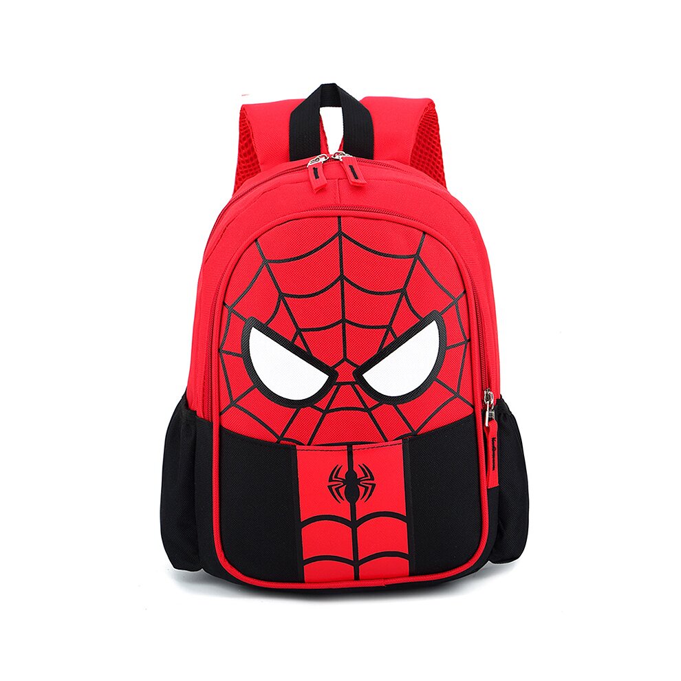 (Black-Spiderman) Kids Superhero School Bag Spiderman Superman Backpack Rucksack