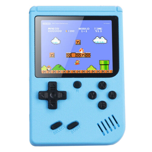 (Blue) Handheld Game Consoles Portable Retro Video Games Machine with 500 Classical Games Toy Gifts Rechargeable Support for Connecting TV 3 Inches Screen