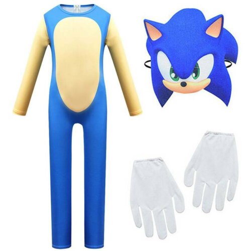 (Blue, 4-5 Years) Sonic The Hedgehog Kostu00fcm Kinder Jumpsuit Outfit Set Cosplay Karne