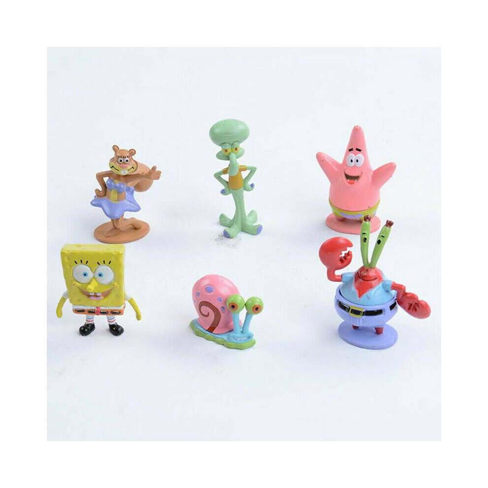 (6PC) 6/8 Pcs Set SpongeBob Figures Squarepants Patrick Star Squidward Tentacles Toy