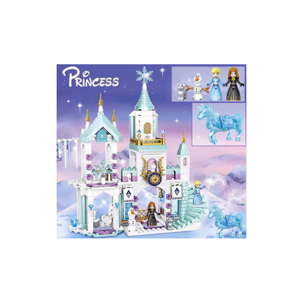 Frozen Castle Elsa Castle Nano Building Blocks Childrens Girls Building Toys Disney Princess Castle Kit Educational Construction Toys for Kid Christmas Birthday Gift