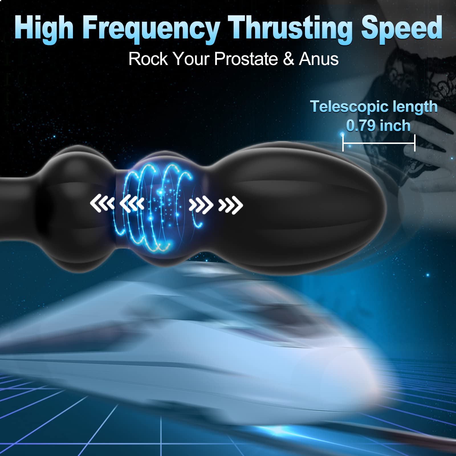Thrusting Anal Butt Plug Vibrator Prostate Massager Wireless G Spot Vibe Dildo Adult Sex Toys for Couples Gay Male Women Male Masturbation Remote Control with 5 Vibration Mode Rechargeable