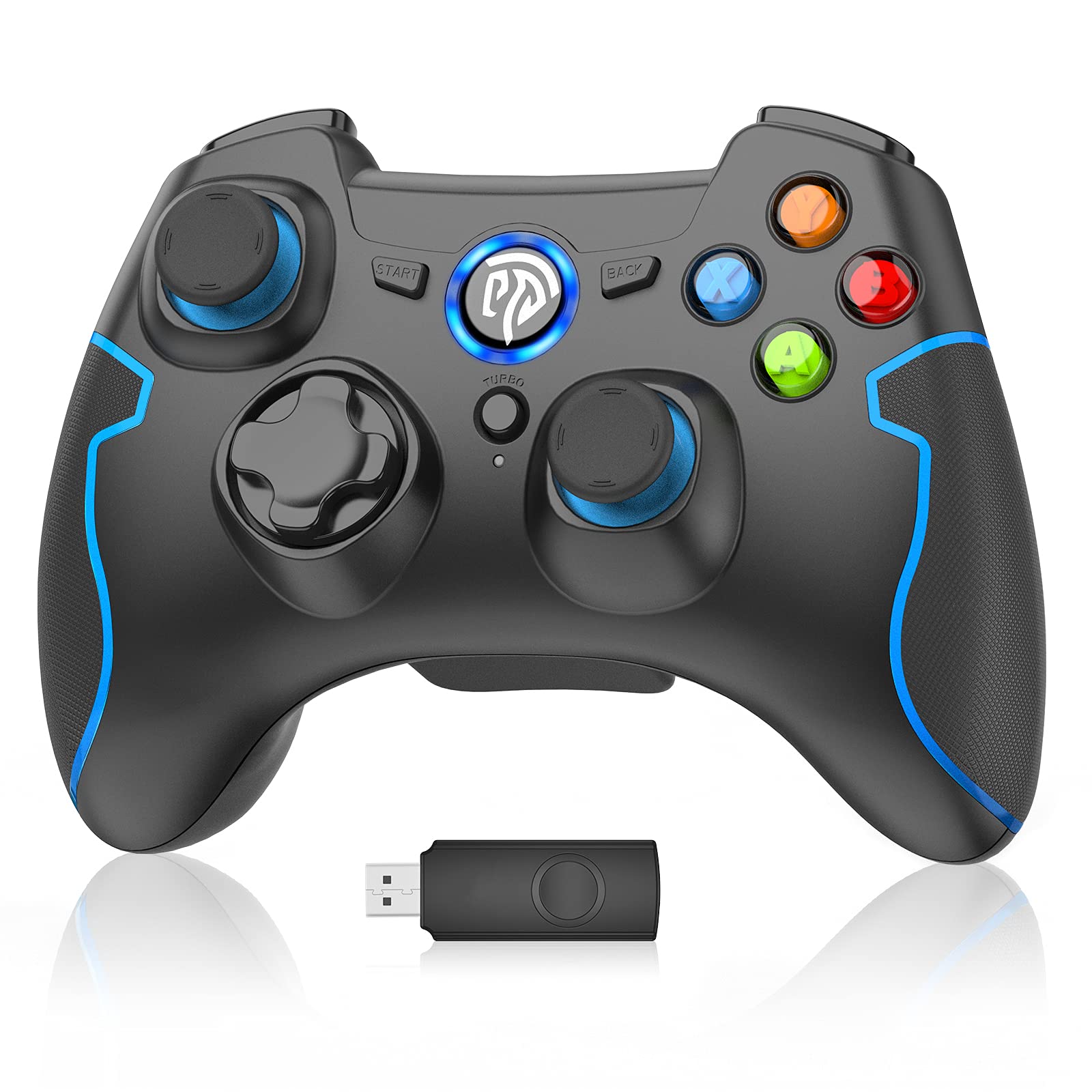 Wireless Game Controller 2.4G Wireless Game Joystick Handle Portable Gamepad for PS3 PC Windows Vista Telsa Steam Nintendo Switch Android Phone or Tablet TV or TV Box Dual Shock