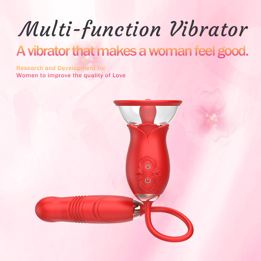 Rose Sex Toy for Womens G Spot Vibrator Dildo Adult Sex Tongue Licking Stimulator Personal Massager  with 10 Telescopic And 3 Sucking Modes Couples Women Vibrators Clitoral Nipple Quick Pleasure