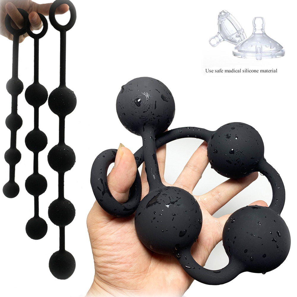 (3pcs Set) Butt Plug Anal Beads Sex Toy Silicone Dildo SM Adult Toys for Gay Lesbian Beginner Pleasure Stimulating Prostate Massaging
