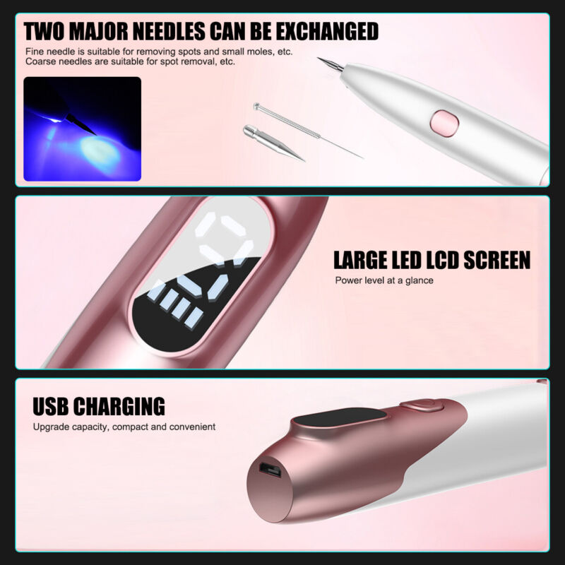 (Gold) Laser Plasma Pen Electric LCD Mole Freckle Removal Dark Spot Skin Tag Tattoo Wart Remover Face Skin Care Tool Beauty Machine