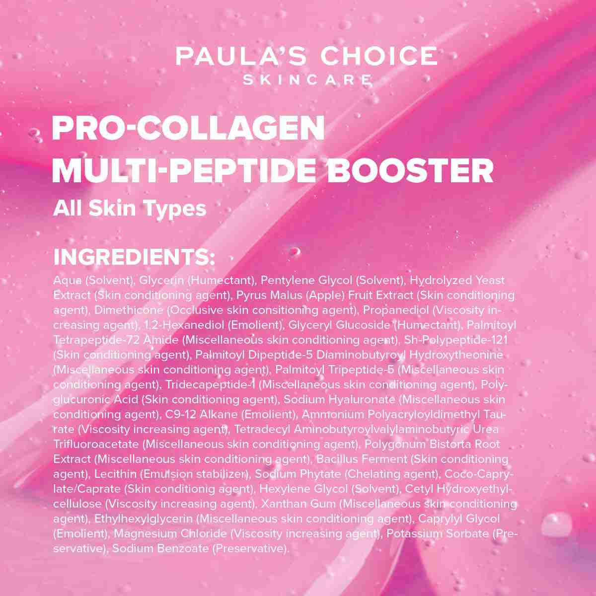 Paulas Choice Pro-Collagen Multi-Peptide Booster 6x PEPTIDE COMPLEX - Gentle Treatment That Smooths Fine Lines – Peptide Complex Offers Multi-Layer Support – With Amino Acids - All Skin Types - 20 ml