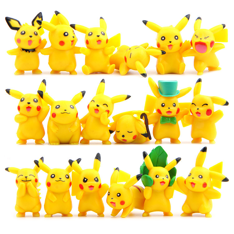 Pokemon Pikachu Anime Action Figure PVC Toys Collection Model Dolls for Children Christmas Gifts 18pcs Set