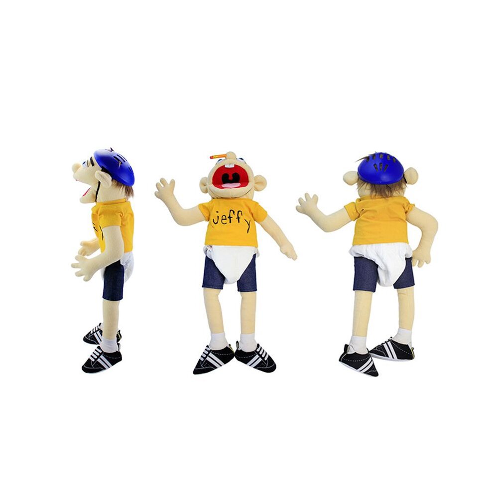 60cm Jeffy Boy Hand Puppet Children Soft Doll Talk Show Props Plush Toys Puppet Kids Toy
