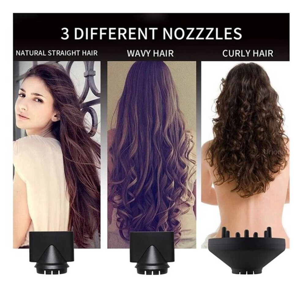 (Rose) Supersonic Hair Dryer Professional Salon Powerful Quick Drying Ionic Hairdryer 5in1 Set Includes FlyAway Attachment