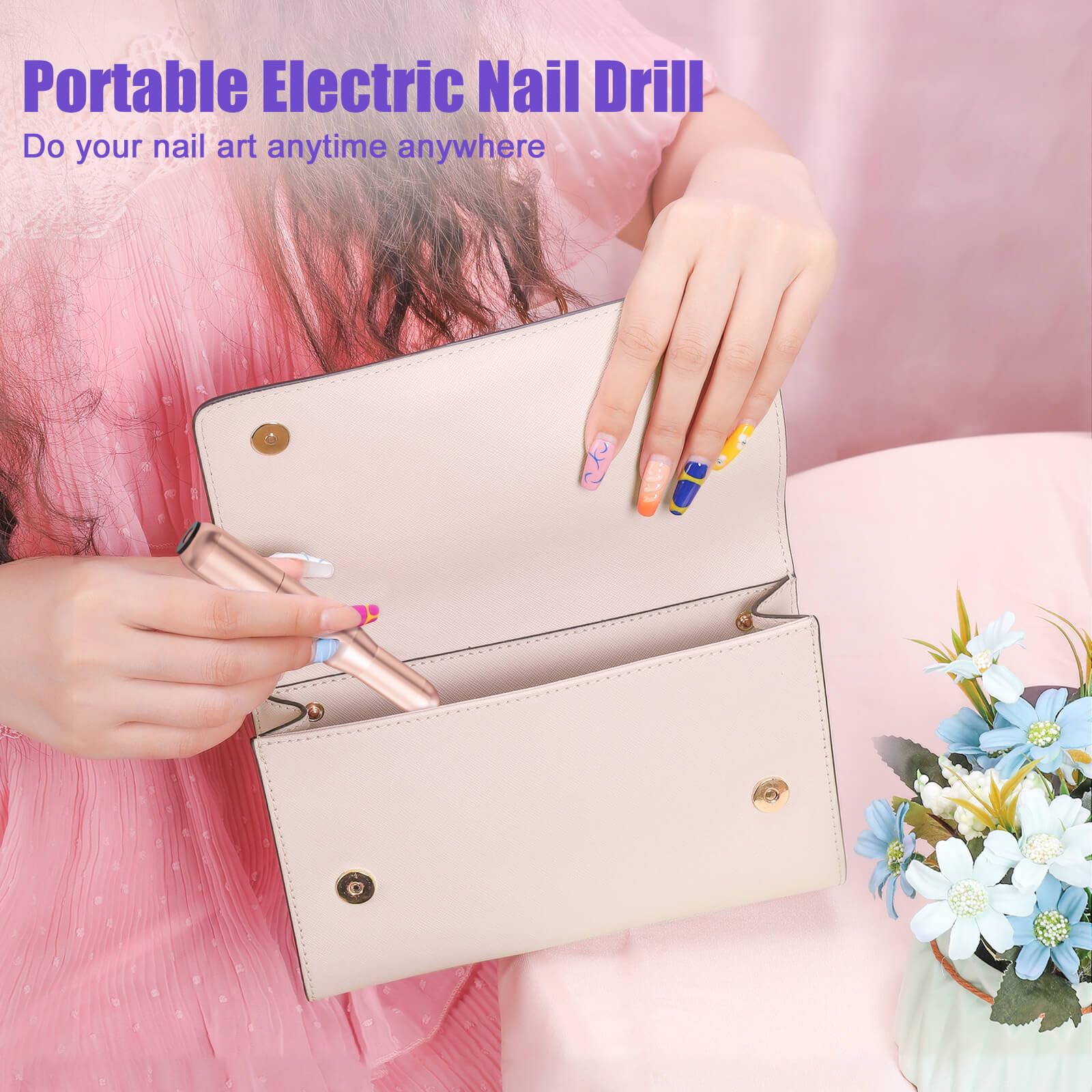 Electric Nail Files Adjustable Speed Portable Electric Nail Drill Machine