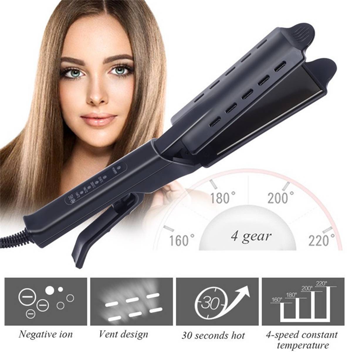 Hair Styling Tools Ceramic Tourmaline Ionic Flat Iron Hair Straightener, Steam Electric Splint Hair Straighteners