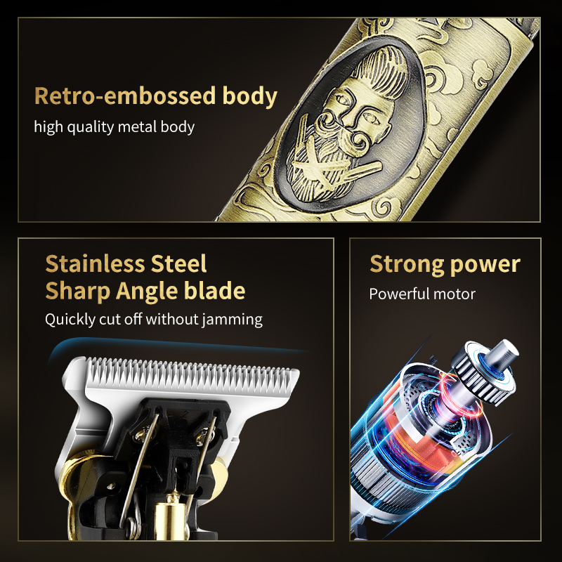 (Bronze) Hair Trimmer Professional Hair Clippers for Men Nose Beard Trimmer Shaver Cordless Barber Clippers Electric Razor Foil Shavers Men Haircut Grooming Kit