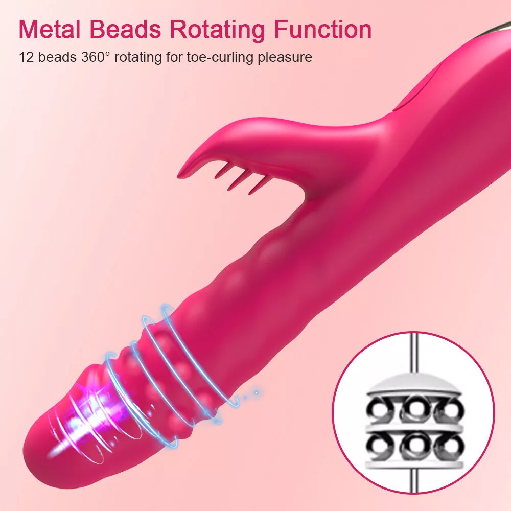 Rabbit Vibrator Thrusting Rotating Dildo Clit G-Spot Massager Sex Toys for Women Tongue Oral Clit Licking Clitoris Adult Sex Toys Sexual Wellness