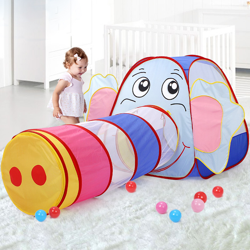 Kids Elephant Crawler Tunnel Playhouse Fun Play Tent for Toddlers