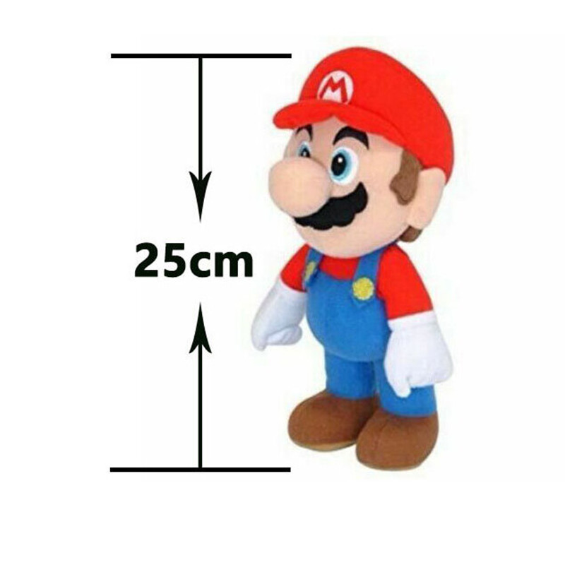 2Pcs Mario+Luigi Super Mario Bros Plush Doll Mario Luigi Soft Toy