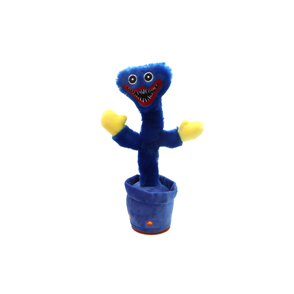 Poppy Playtime Huggy Wuggy Dancing Speaking Cactus Interactive Plush Toy Blue Battery