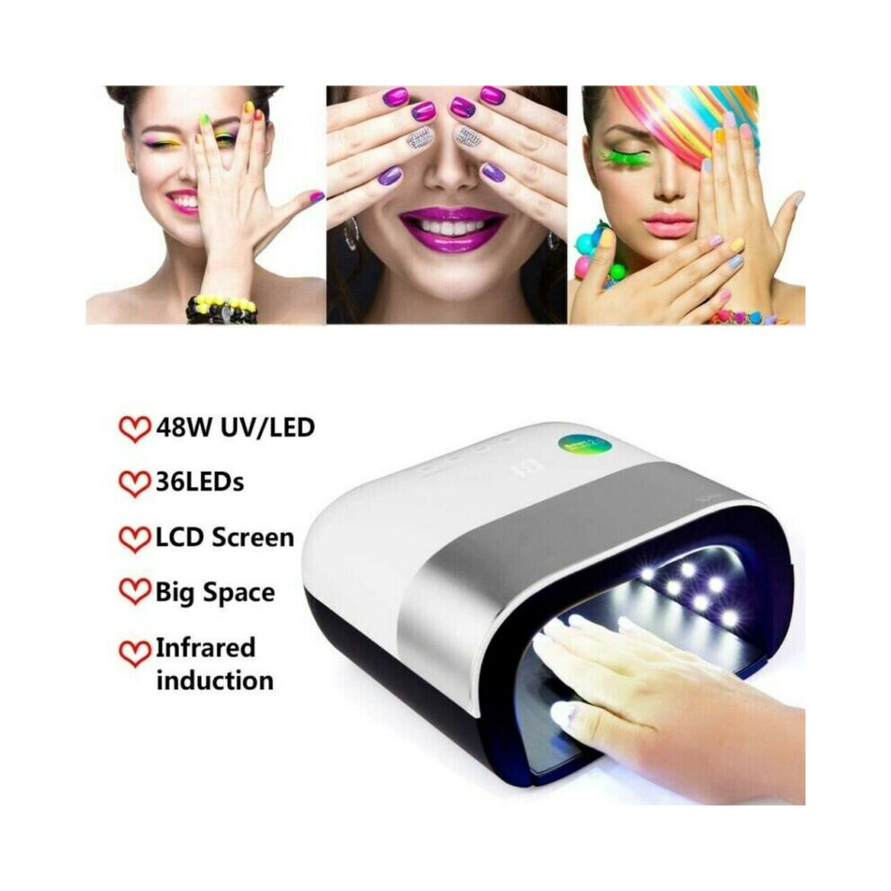 48W SUN3 Nail Lamp UV LED Gel Nail Dryer Cure Manicure Pedicure Machine